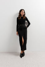 FALDA MIDI BOTONES