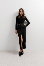 FALDA MIDI BOTONES