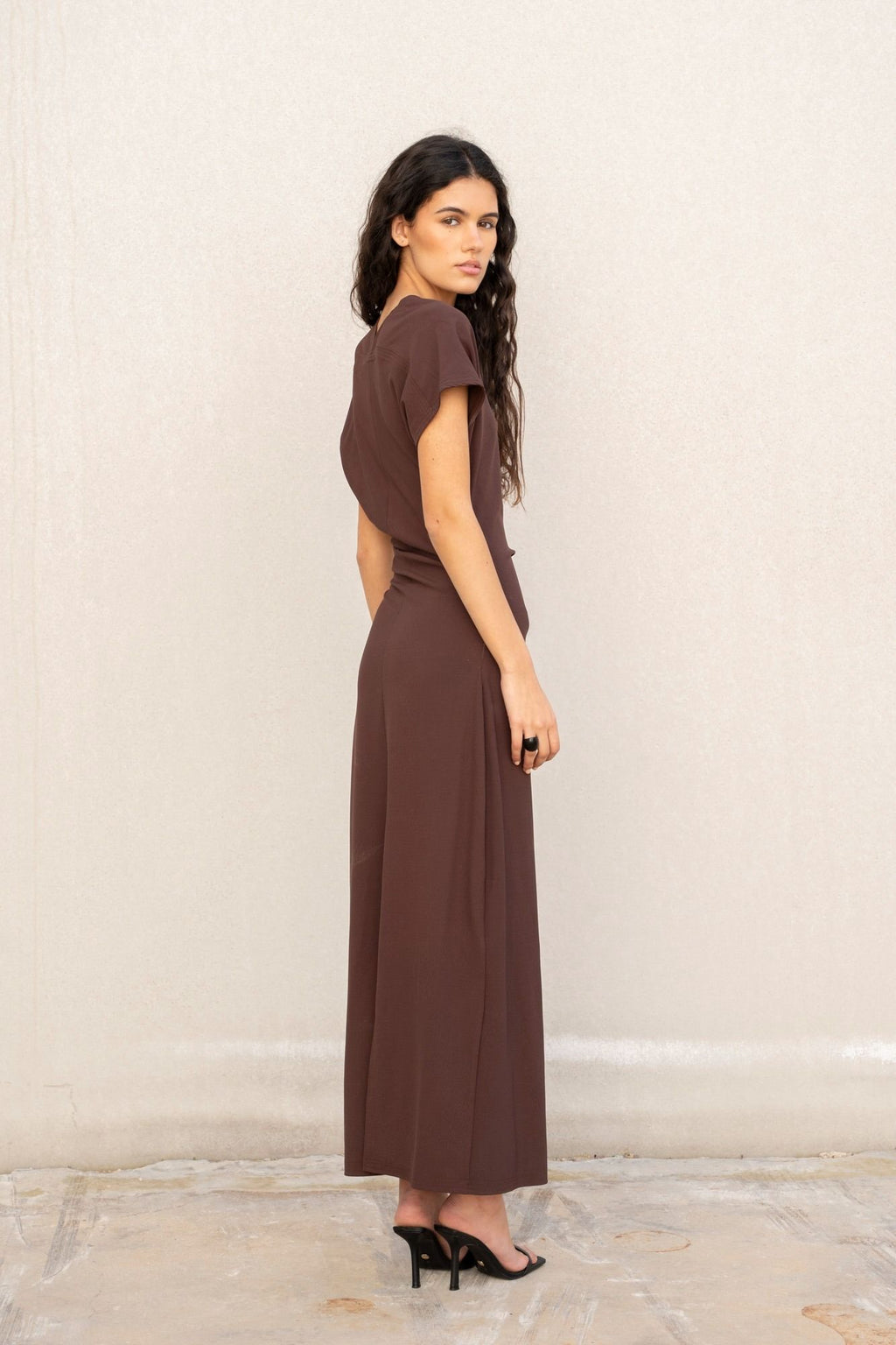 VESTIDO MIDI DRAPEADO