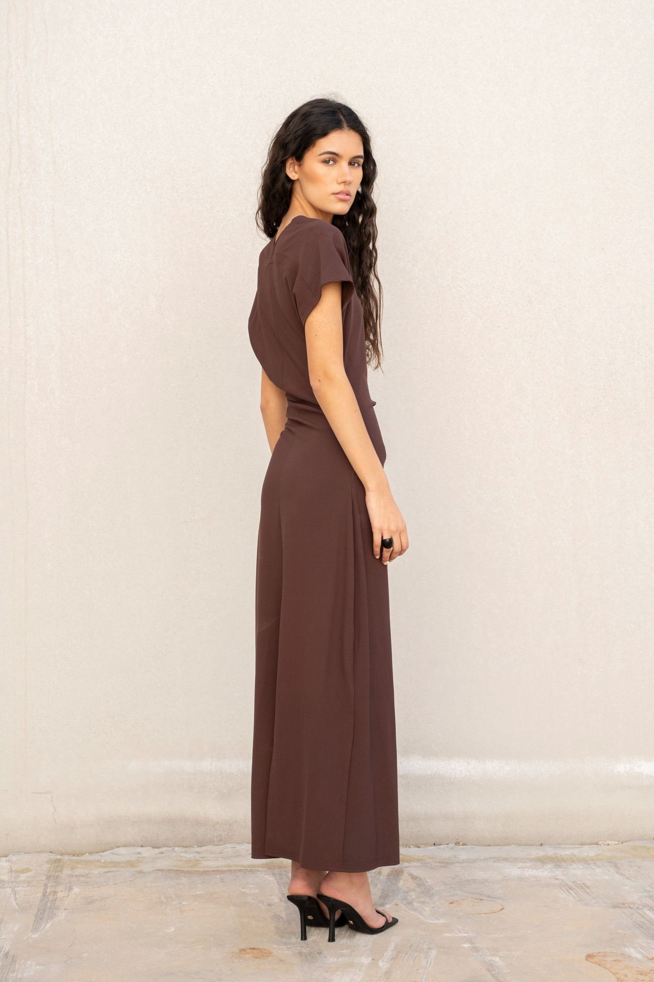 VESTIDO MIDI DRAPEADO