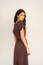 VESTIDO MIDI DRAPEADO