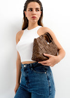 BOLSO EFECTO PIEL TRENZADO
