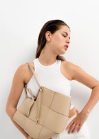 BOLSO SHOPPER EFECTO PIEL TRENZADO