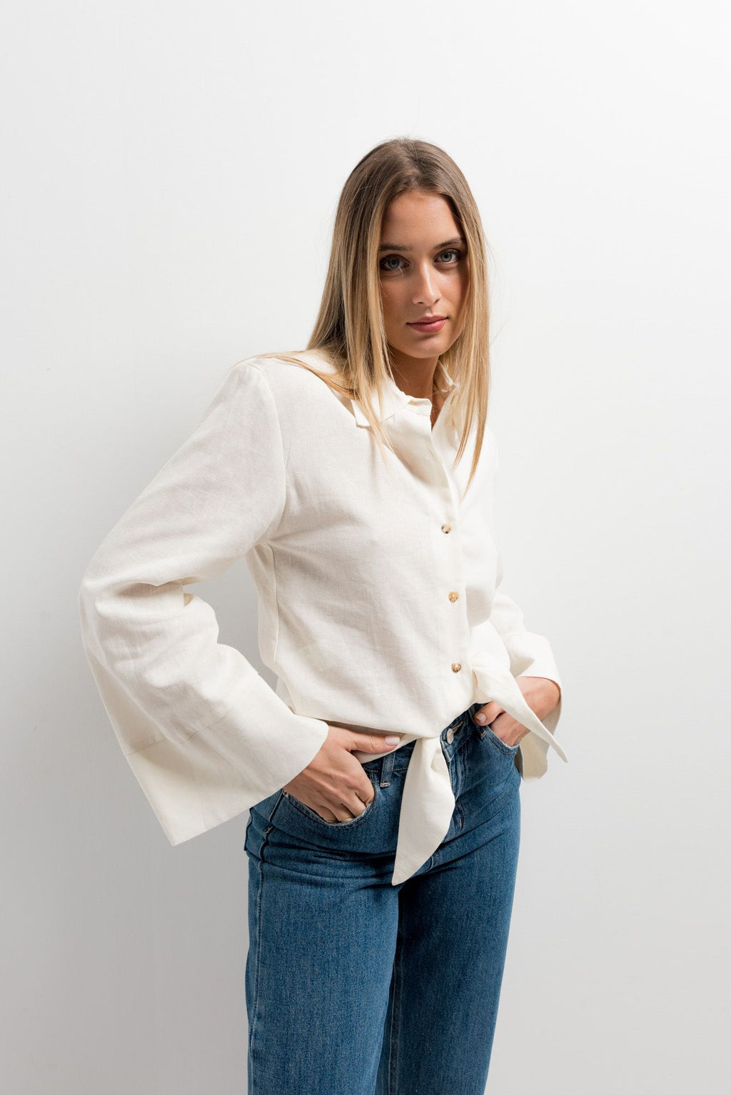 CAMISA NUDO LINO