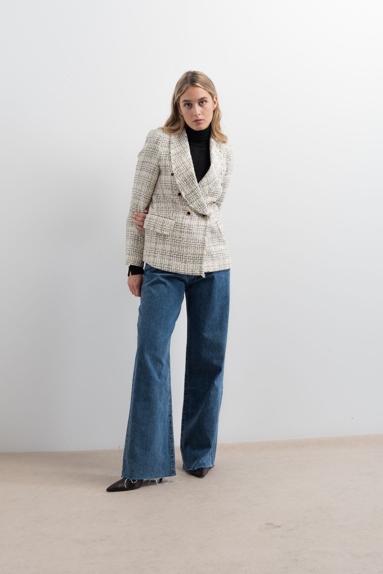 BLAZER TWEED CONTRASTE