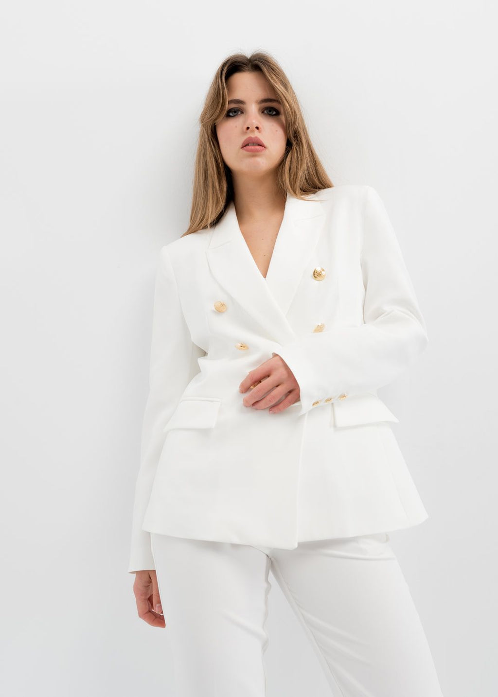 BLAZER CRUZADA BOTONES DORADOS
