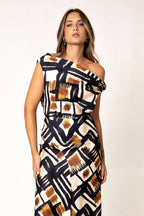 FALDA MIDI ESTAMPADA