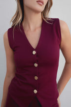 TOP CHALECO PUNTO TEXTURA