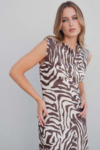 VESTIDO MIDI SATINADO ESTAMPADO